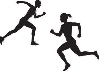 runners vector silhouettes, silhouette of a man, silhouette, runner, athlete, silhouettes, player, sports, ball, vector, sport, run, people, football, jump, men, action, running, body, jogging, exerci