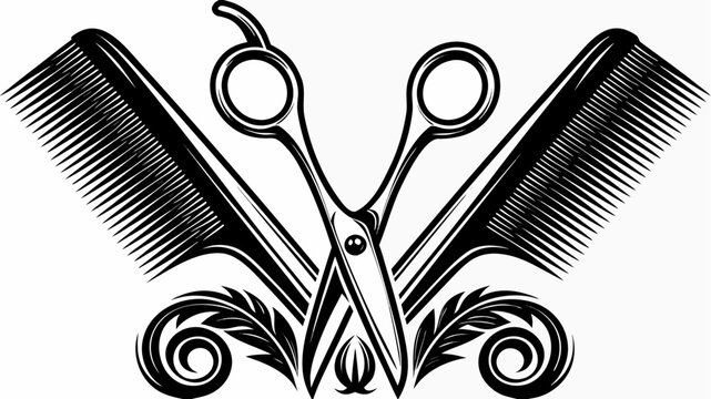 scissors and comb vector