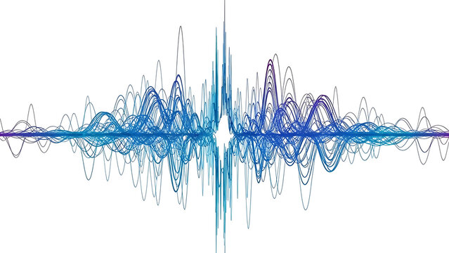 Abstract waveform pattern in blue and purple tones