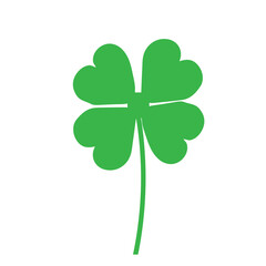 🍀 Four leaf clover illustration for St Patrick's Day isolated symbol of Irish luck and spring celebration