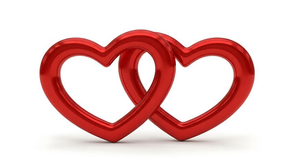 Two linked hearts, a symbol of eternal love and connection