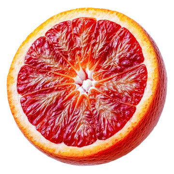 blood orange slice isolated on transparent background