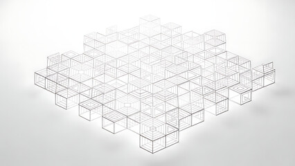 Geometric transparent cubes in artful arrangement