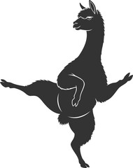 Fototapeta premium Graceful llama dancing silhouette in a ballet pose