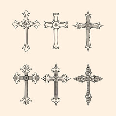 Religion cross symbols Christianity vector illustration