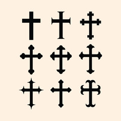 Religion cross symbols Christianity vector illustration