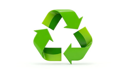 Obraz premium A bright, green recycling symbol