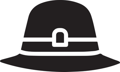 Black pilgrim hat icon thanksgiving colonial