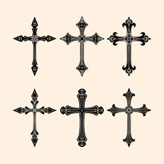 Religion cross symbols Christianity vector illustration