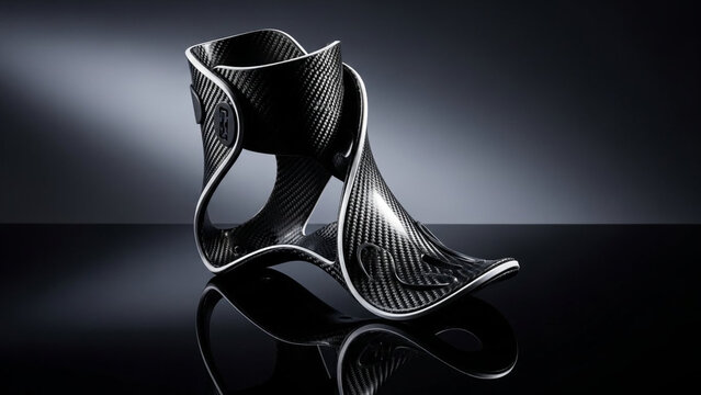 Modern carbon fiber ankle foot orthosis offers dynamic support and sleek design for enhanced mobility and comfort, promising innovative solutions