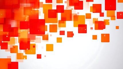 Abstract background with floating red and orange squares on a white gradient for modern design 100