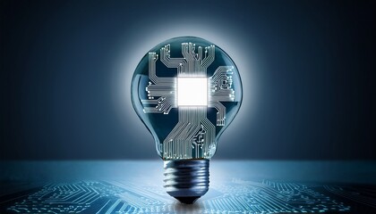 light bulb with a circuit board inside of it