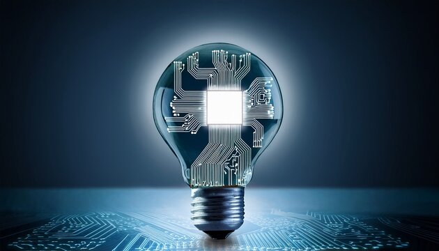 light bulb with a circuit board inside of it