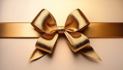 gold ribbon with a bow on it