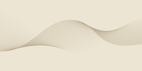 Abstract background with lines and waves. Web banner size. Element for design. Vector background for brochure, booklet, flyer, poster. Brown and beige gradient. Coffee, cafe eps10