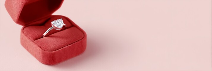 Red box with a diamond ring inside