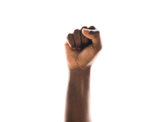 Fist Raised Upward Isolated for Empowerment, Strength, and Activism Concepts