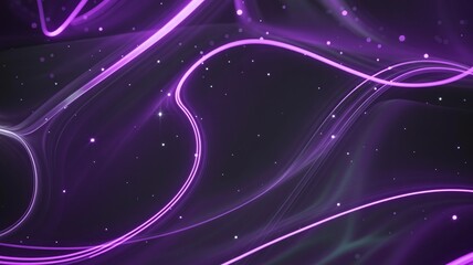 Abstract Neon Waves Purple Background Dynamic Flow Modern Tech