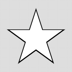 Obraz premium A simple white five pointed star shape centered on a plain gray background