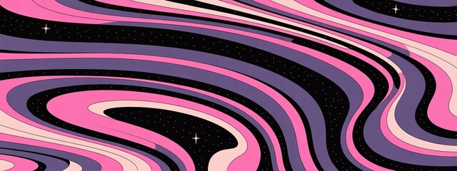 Abstract Cosmic Swirls: Pink and Purple Galaxy Background""