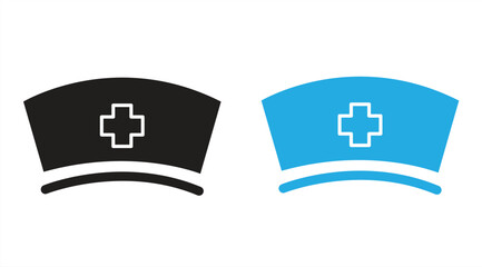 nurse hat icon cross symbol, vector illustration
