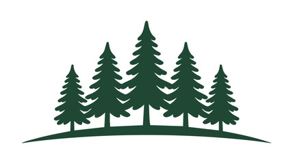Fototapeta premium Green evergreen trees group icon
