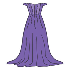 Long prom dress color stroke © Vexels
