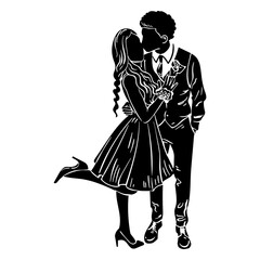 Fancy couple love cut out