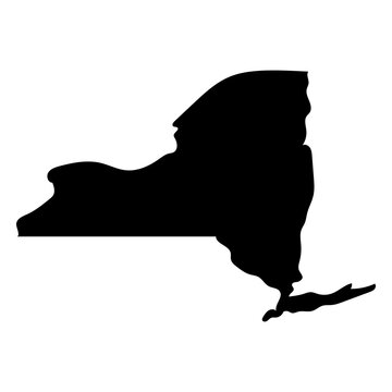 New York usa map silhouette