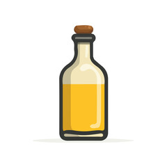 Illustration_flat_2D_icon_of_a_bottle_of_rum_isolated_on_white