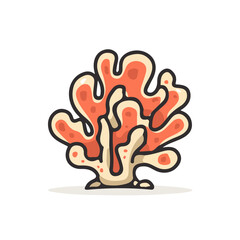 Attractive, Simple illustration with EPS format design_Simple_flat_2D_icon_of_a_coral_mushroom_isolated