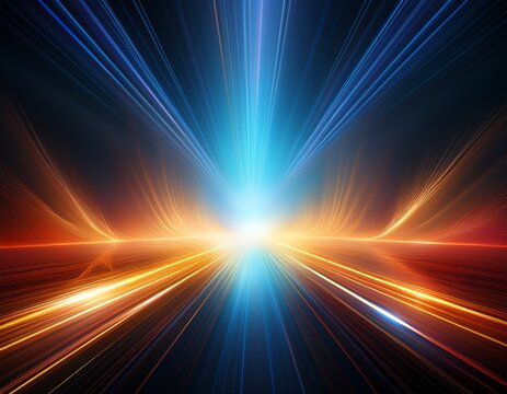 abstract light streams generating lens flare background