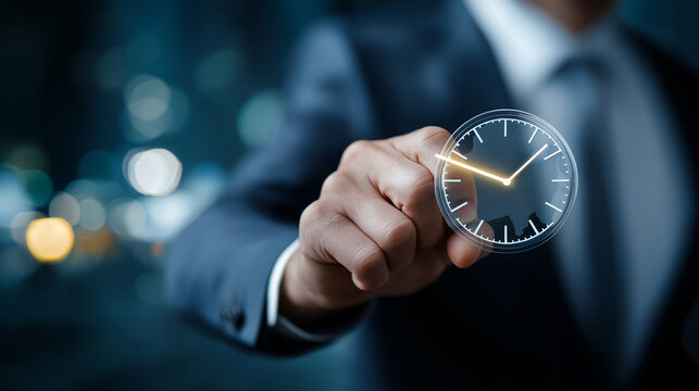 Scheduling tools and productivity optimization interface businessman using tab with growth analysis time management global connection workflow efficiency tracking performance