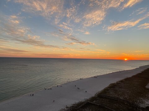 Sunset over Navarre Beach Florida coast
