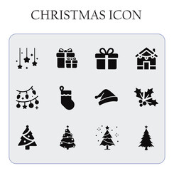 Fototapeta premium Christmas holiday icon vector featuring festive elements in a clean, modern, and minimal design suitable for seasonal branding and decorations.
