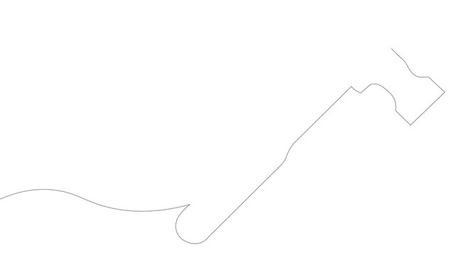 Continuous Single Line Drawing Animation of hammer, Minimalist Monoline Construction Tool Icon, Hand Hammer Simple Linear Vector Illustration on White Background