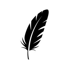 Fototapeta premium “Feather Icon – Bird Quill Silhouette Vector Illustration” 