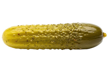Crispy dill pickle isolated on transparent background