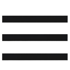 Fototapeta premium Three horizontal black bars icon isolated on white transparent background png 2025 2026 download