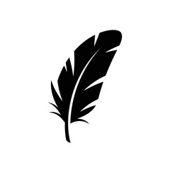 Obraz premium “Feather Icon – Bird Quill Silhouette Vector Illustration” 