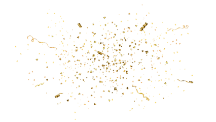 Gold confetti burst. PNG illustration of festive confetti background