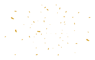 Gold confetti burst. PNG illustration of festive confetti background