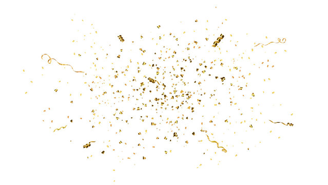 Gold confetti burst. PNG illustration of festive confetti background