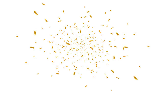 Gold confetti burst. PNG illustration of festive confetti background