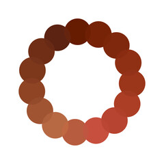 Brown circle palette. Gradient color shades. Round form Vector. Earthy tonal range.
