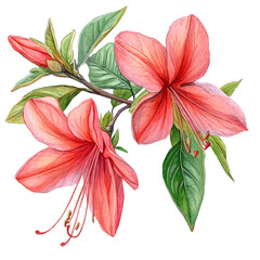 watercolor of Spider Flower painting, isolated on a white background.