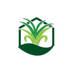 Green grass icon and symbol template