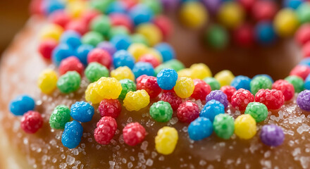 Delicious donut delight with colorful sprinkles, tempting treat for kids and adults, perfect for parties or sweet cravings, yummy and fun, vibrant and fresh
