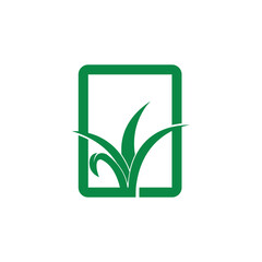 Green grass icon and symbol template
