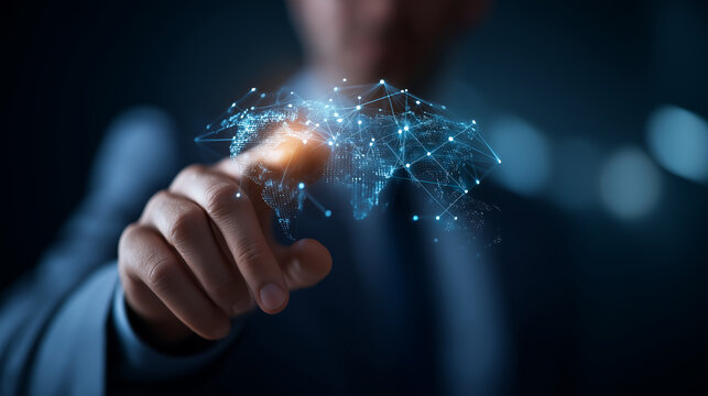 Businessman analyzing global networks financial compliance internal control assessment risk evaluation regulatory adherence review operational examination performance audit